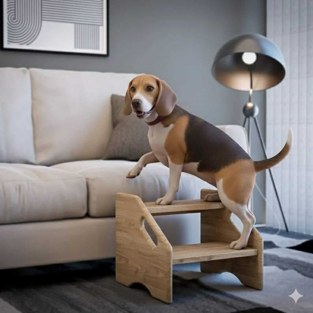 Escadinha Escada Infantil Pet Portátil 2 Degraus Madeira para Maca ou Casa e Cozinha