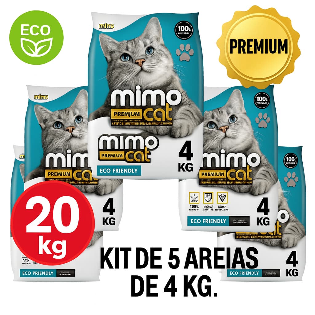 Areia Sanitária FINA Premium Mimo Cat20kg – Máxima Eficiência e Controle de Odores