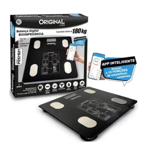 Balança Bioimpedância Digital Profissional Suporta Até 140kg
