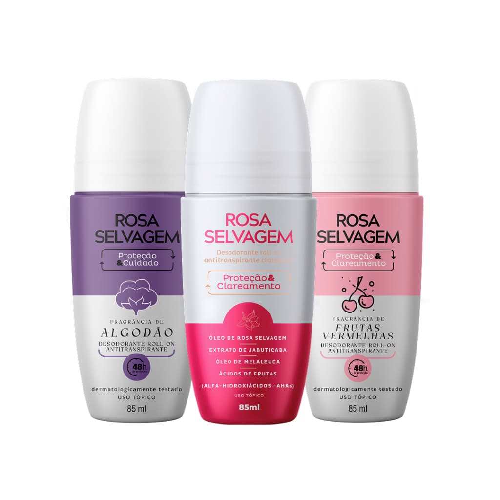 Trio desodorante clareadores Rosa Selvagem