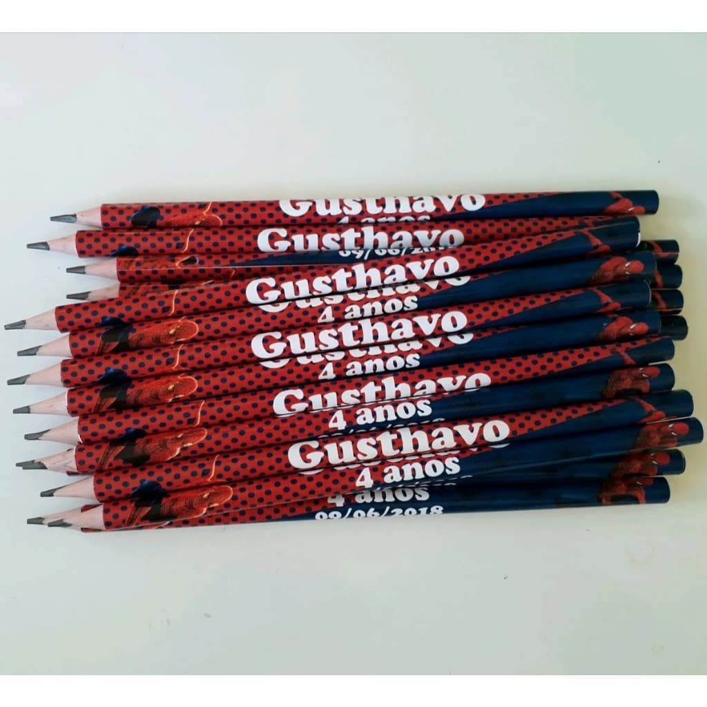 Lápis Escolar Personalizado Homem Aranha Volta as Aulas Diversos Temas