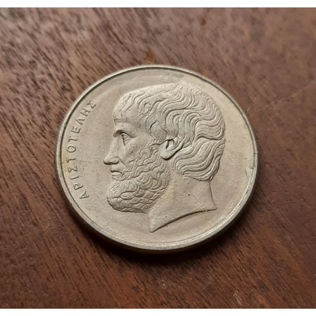 Moeda 5 Dracmas 1976 - Busto Aristóteles