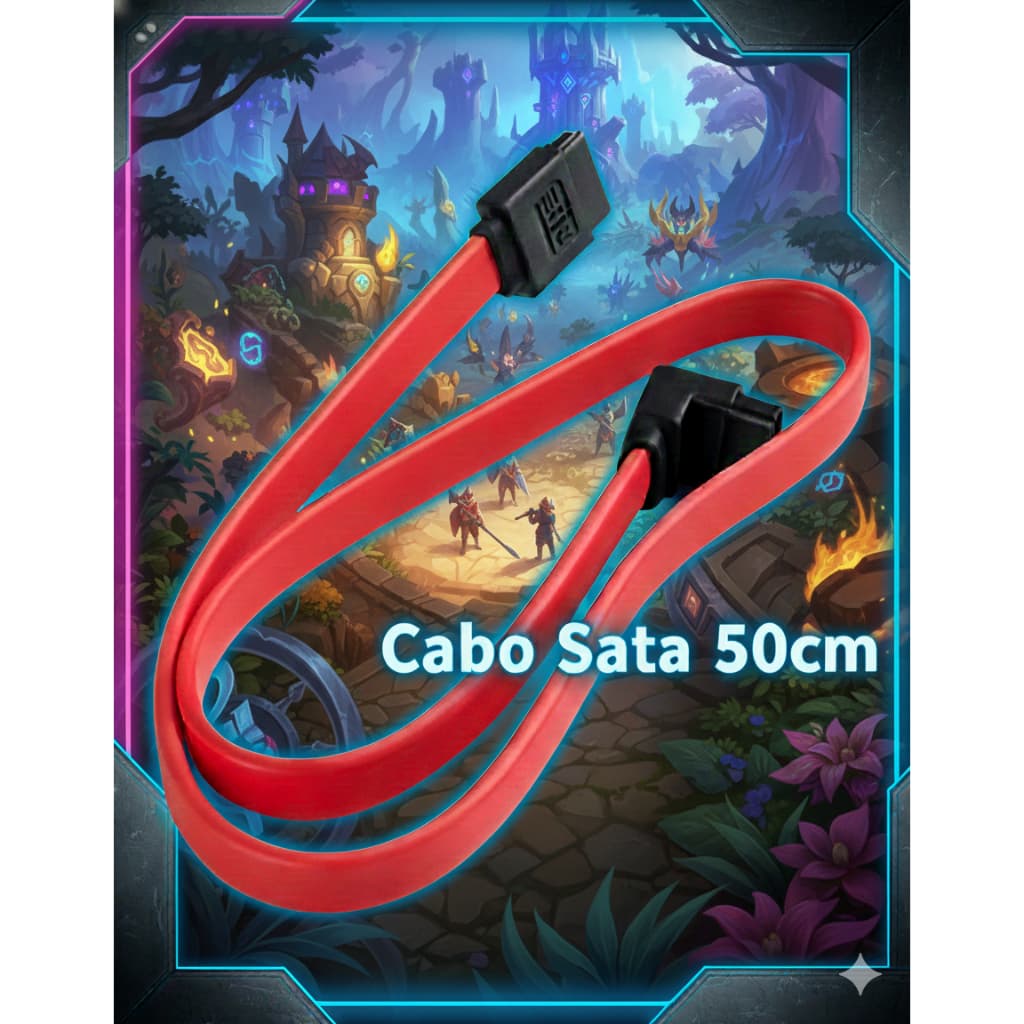Cabo de Dados SATA 50cm Conexão Rápida e Estável para HD e SSD PC Gamer Upgrade