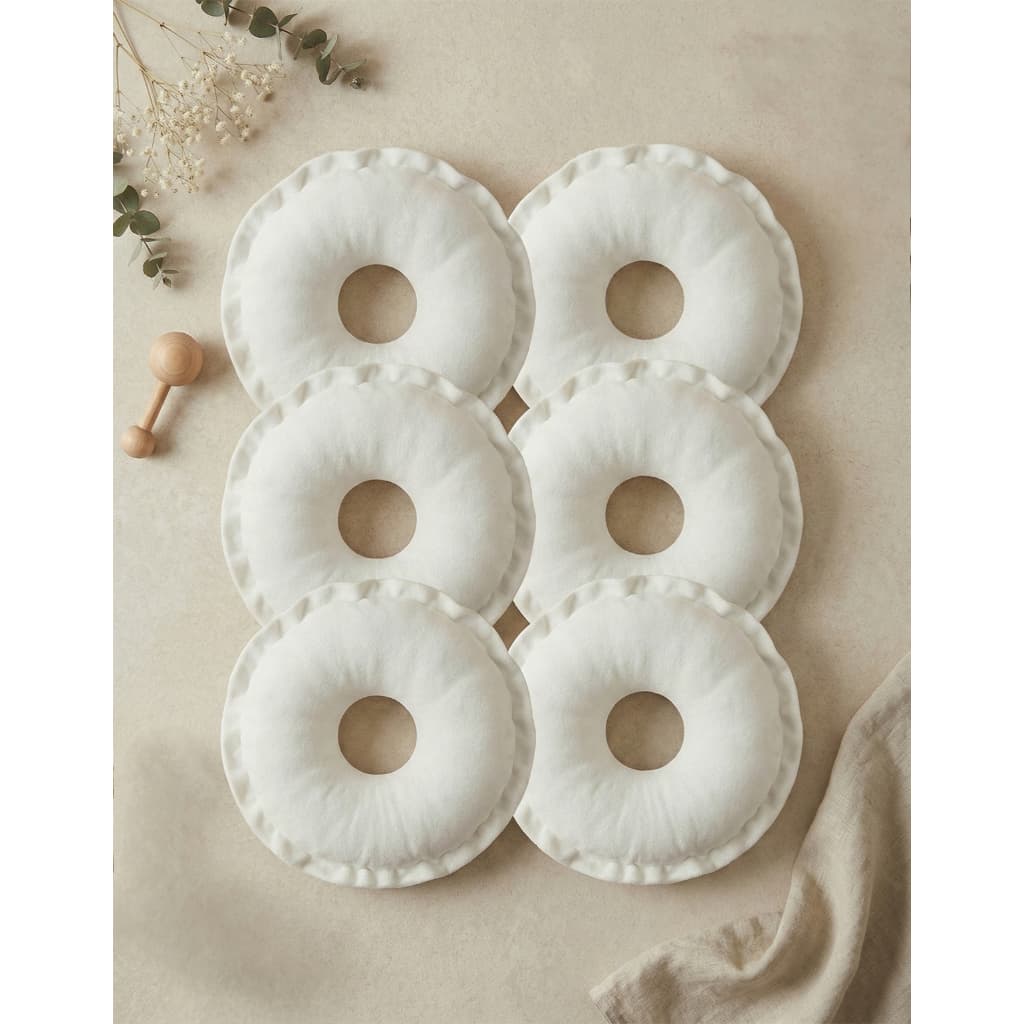 Kit 6 Rosquinha Amamentação Seio 3 Pares Tecido Antialérgico Algodão Protetor Seio