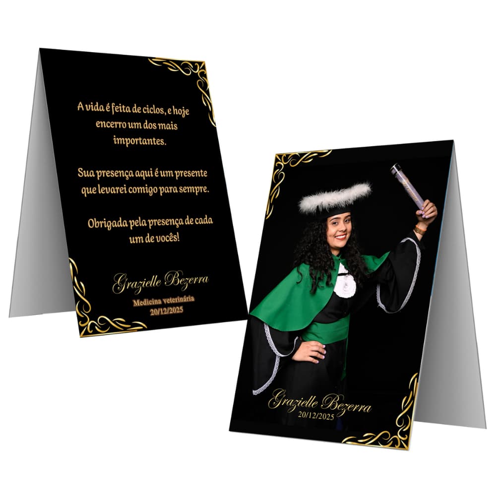 Cartão de agradecimento para Formatura placa de mesa Agradecimentos para festa