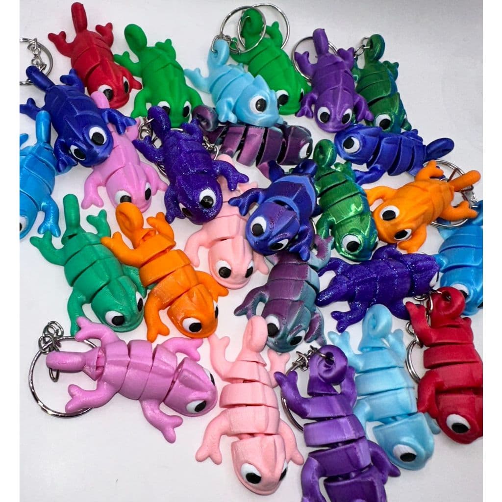 Chaveiro Articulado Fofo - Camaleão Pascal, Capivara, Lontra, Pug, Axolote, Unicórnio, Mini Animais