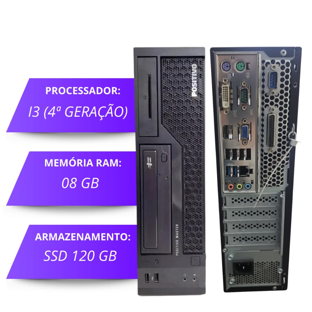 PC Positivo Master I3 4th geração + 08gb + ssd 120gb