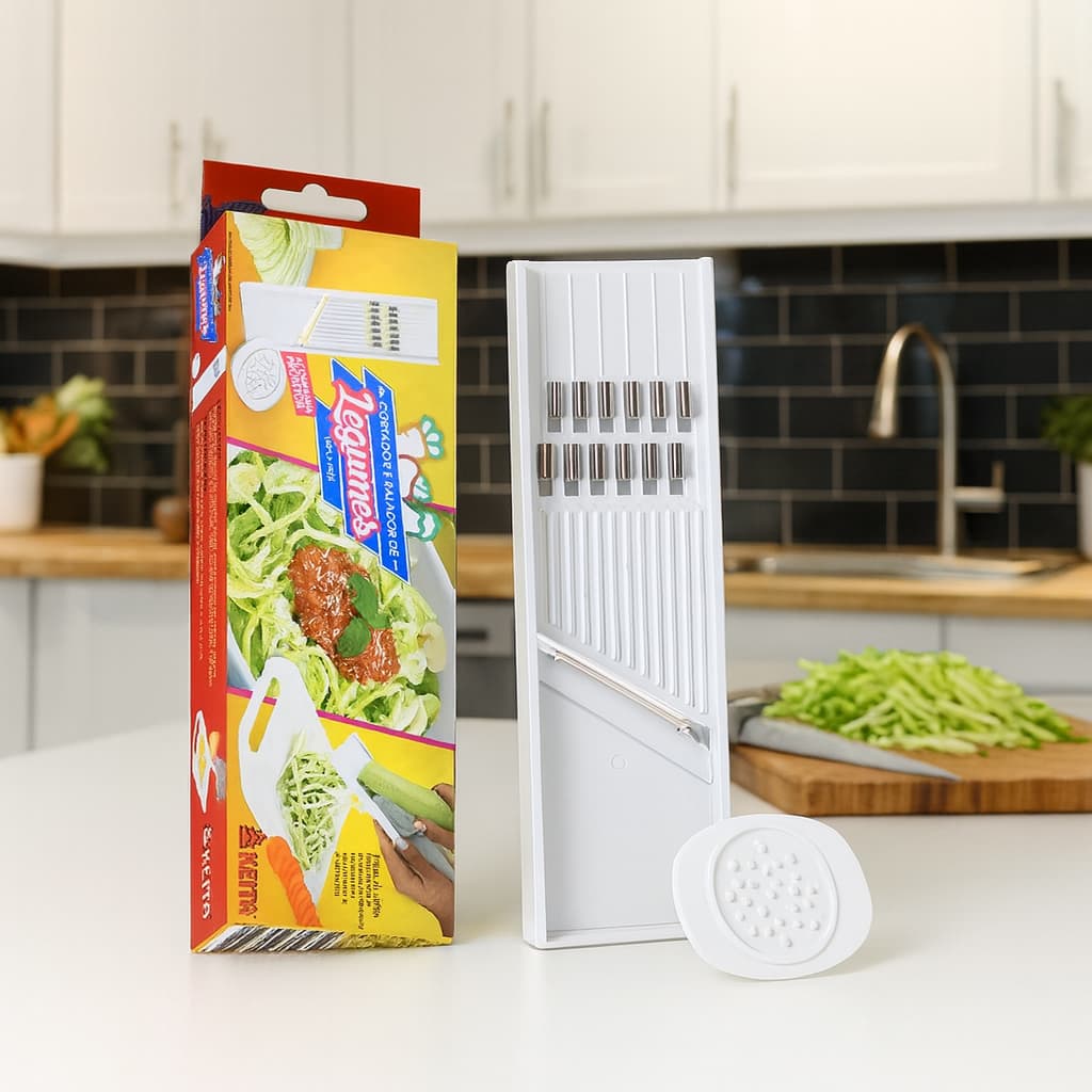 Cortador Fatiador Ralador Manual de Legumes Fruta Batata Salada Keita Saquinho Prático