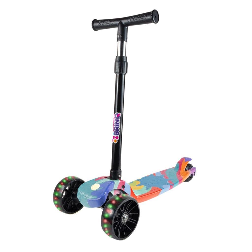 Patinete Infantil 3 Rodas com Luz LED, Dobrável e Seguro, Scooter para Crianças, Leve e Resistente