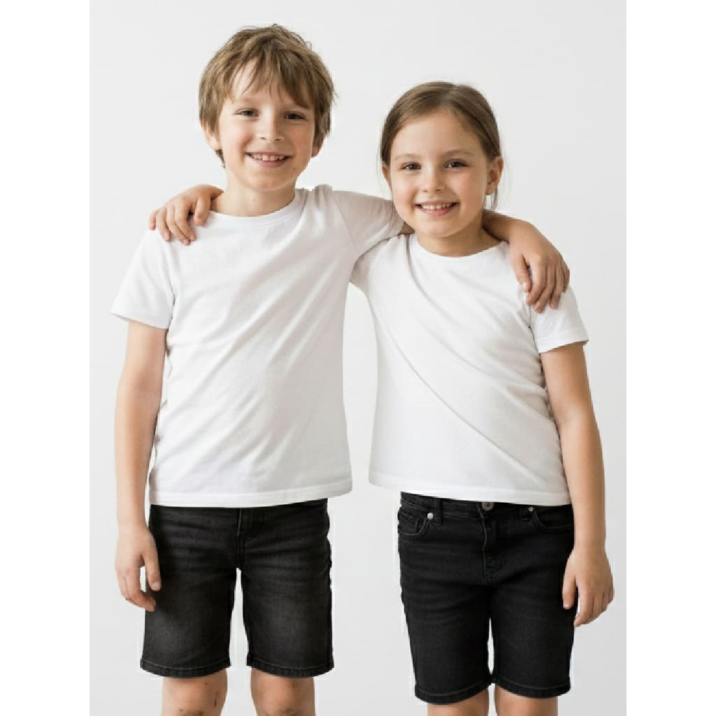 Camisa Infantil Branca 100% Poliéster para Sublimação | Tamanhos 1 ao 10 | Ideal para Estampar
