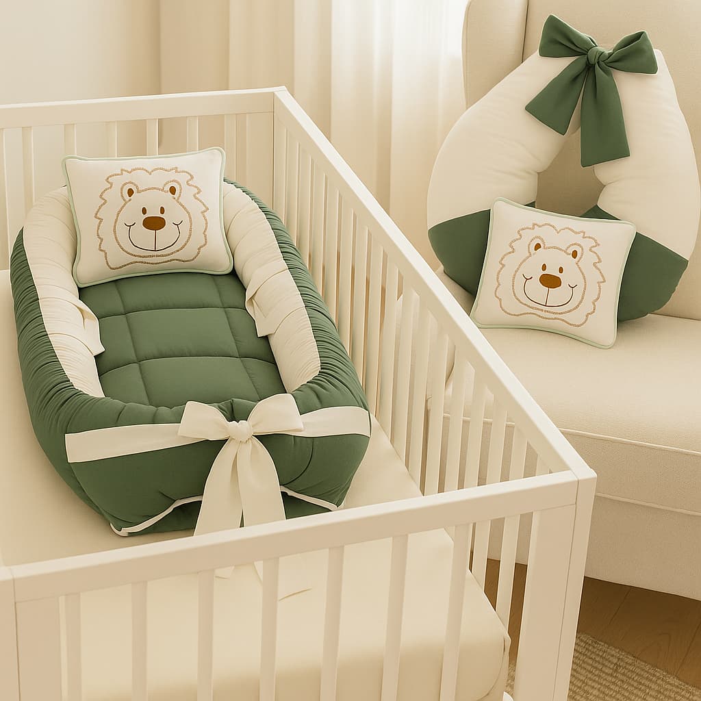 Kit 4 Peças Ninho Redutor e Travesseiro + Almofada de Amamentação Multifuncional