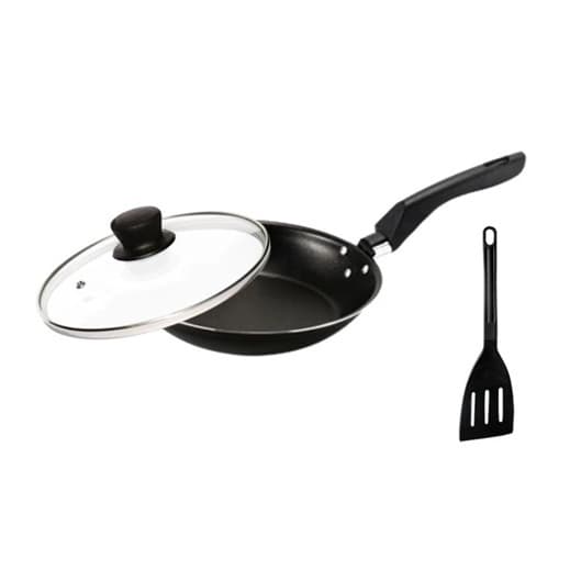 Frigideira Francesa Ovo Antiaderente 16 cm Teflon Com Tampa de Vidro Puxador Pomel Cor Grafite