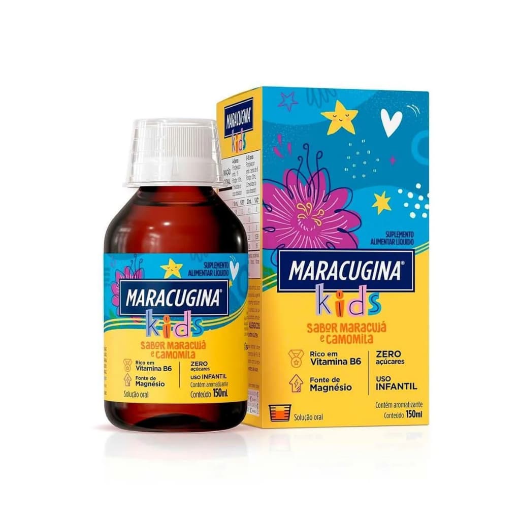 Maracugina Kids 150 ml – Vitamina B6 e Magnésio, Sabor Maracujá e Camomila com zero açucar