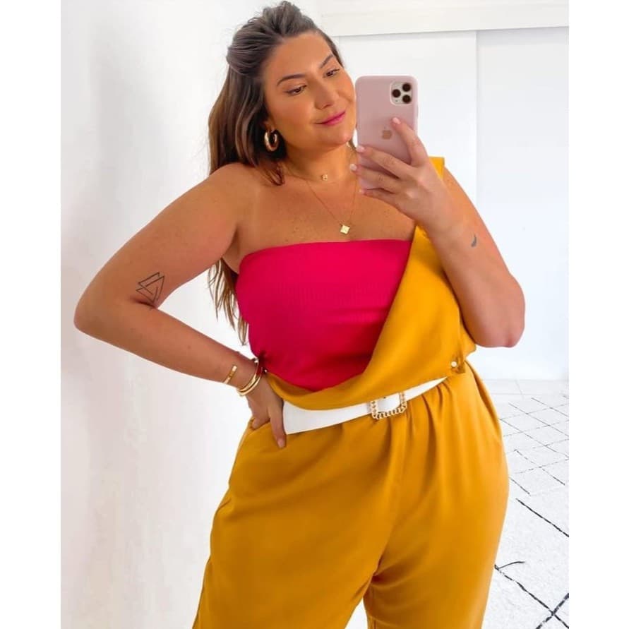 Jardineira Plus Size Tamanho Único – Conforto e Estilo em Um Só Look!