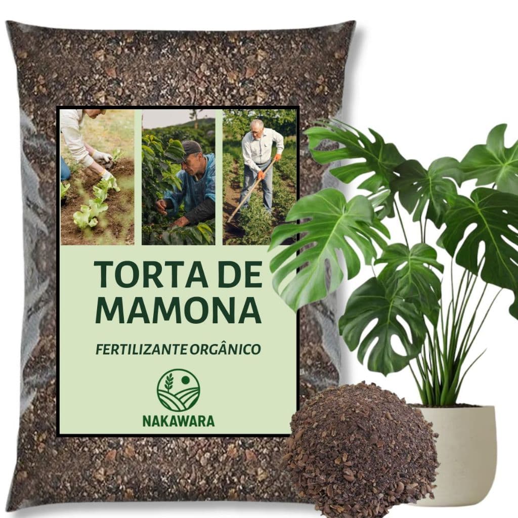 Torta de Mamona 1Kg a 5Kg – Adubo Fertilizante Orgânico para Hortas, Cactos, Suculentas e Frutíferas