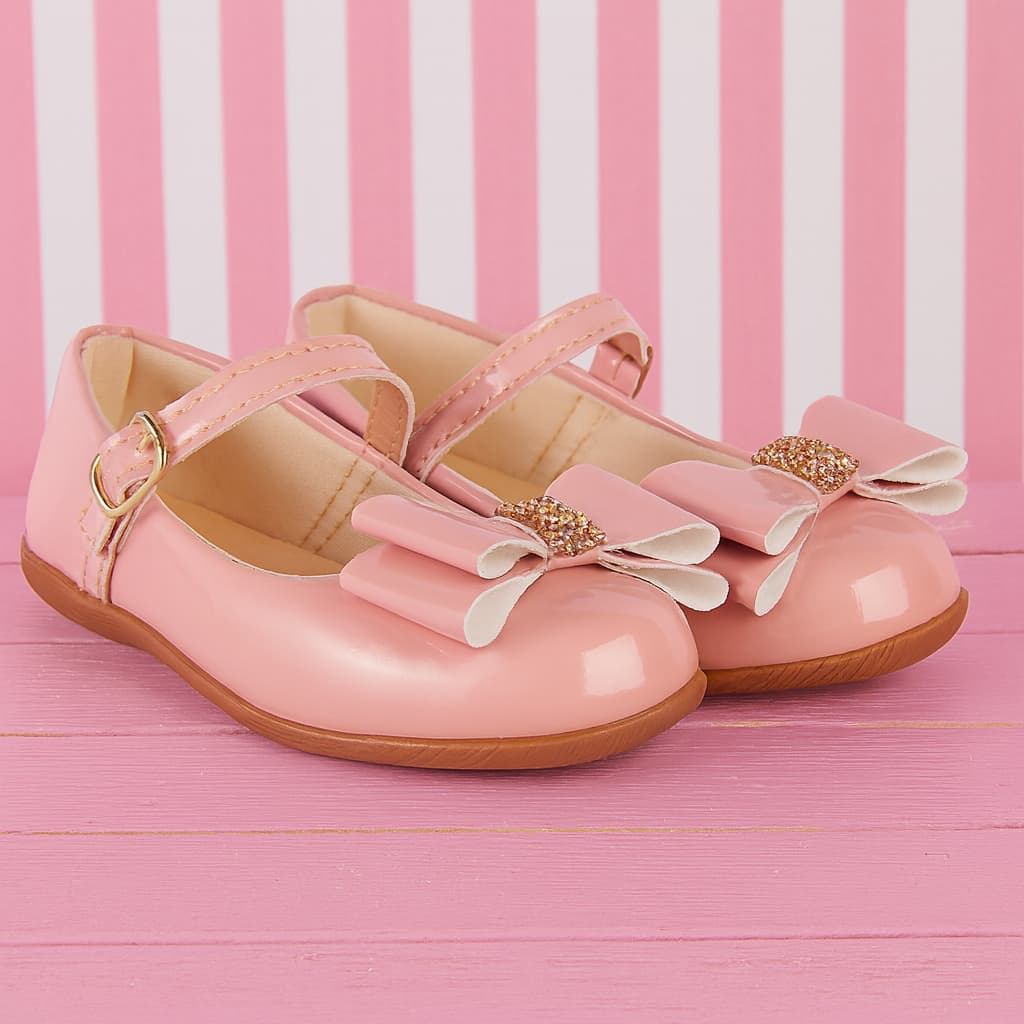 Sapatilha Infantil Menina Verniz Bailarina Laço Confortável Escolar Antiderrapante 16 ao 35