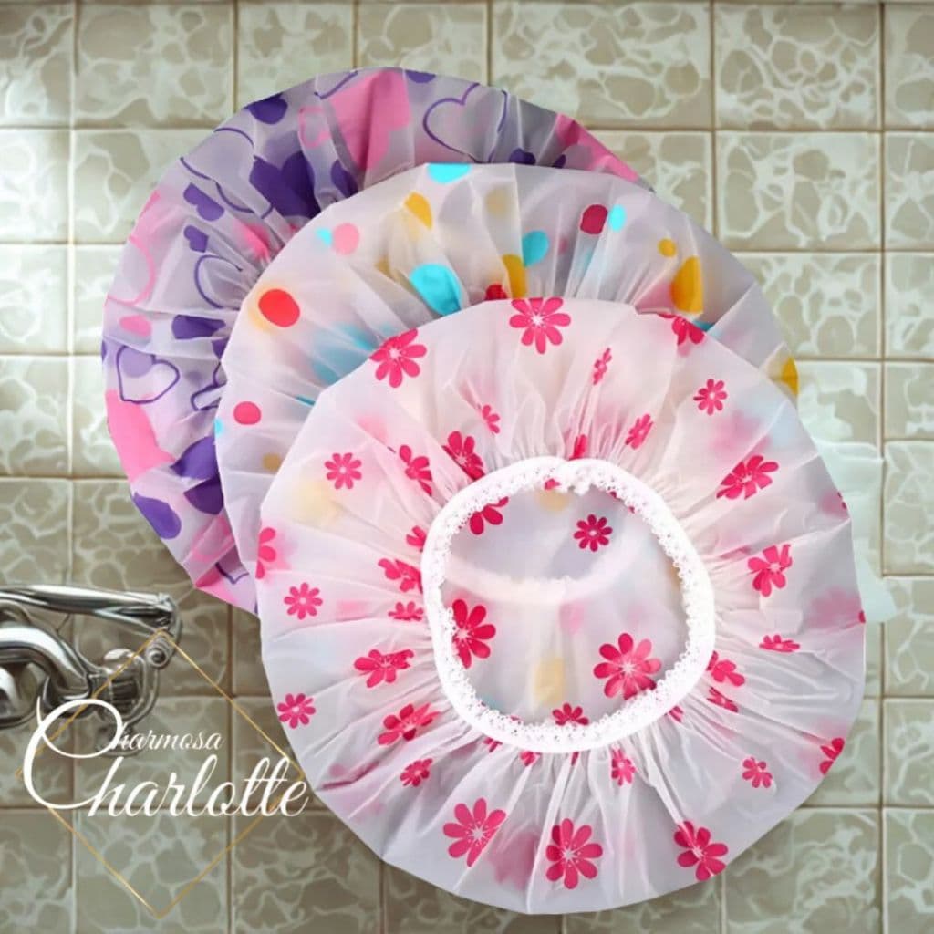 Touca Plástica Impermeável de Banho e Hidratação Estampas Diversas Elástico Alta Qualidade