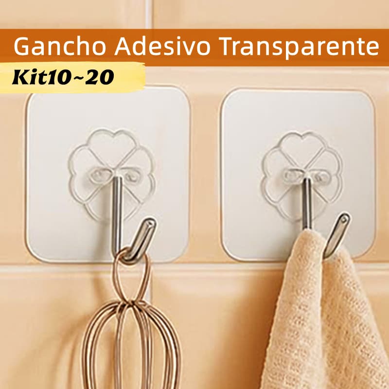 Gancho Adesivo para Parede Transparente Cozinha Sem Costura Gancho Adesivos Banheiro Organizado Pegajoso Ganchos