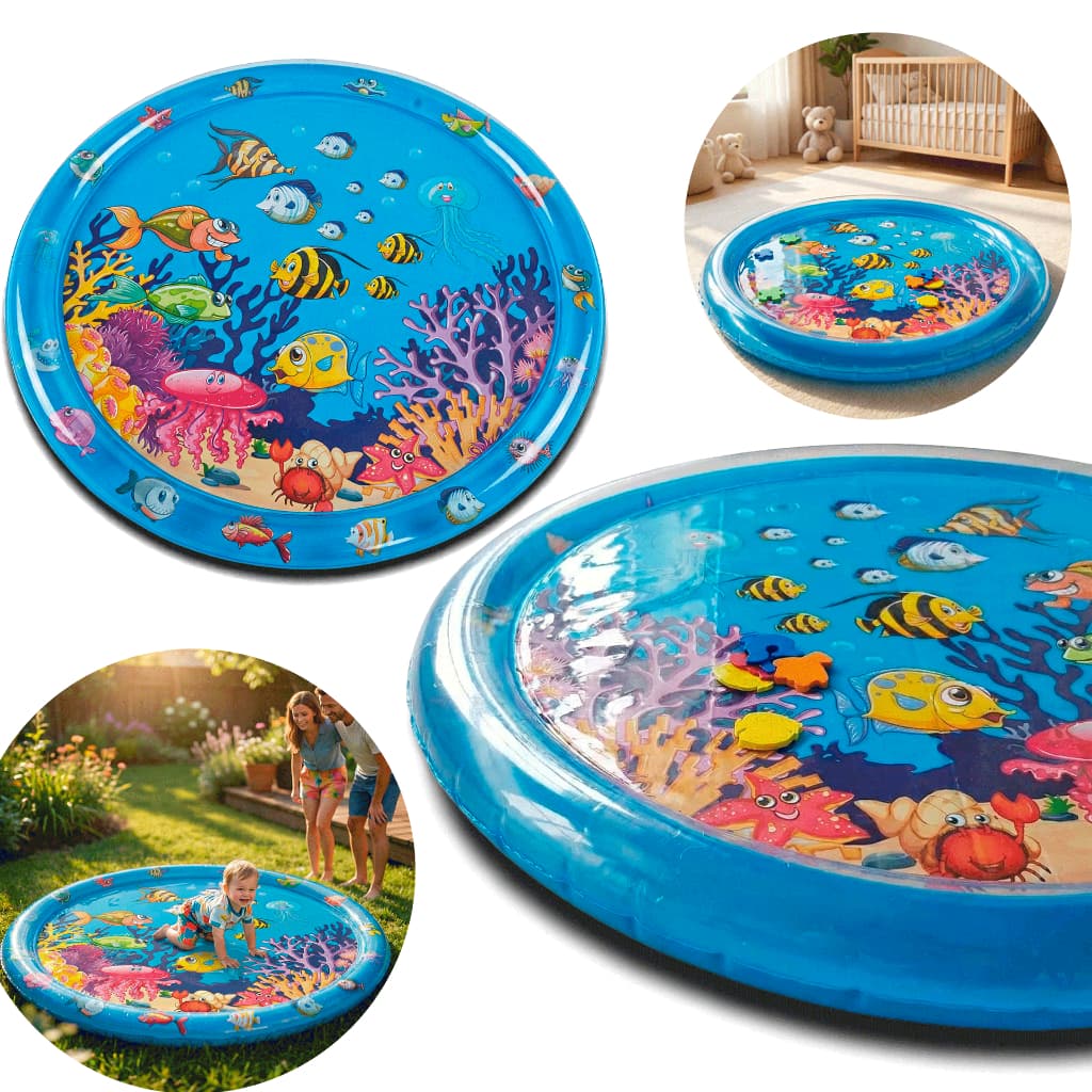 Tapete Infantil Inflável água para bebê 65cm Almofada inflável para centro atividades para bebês