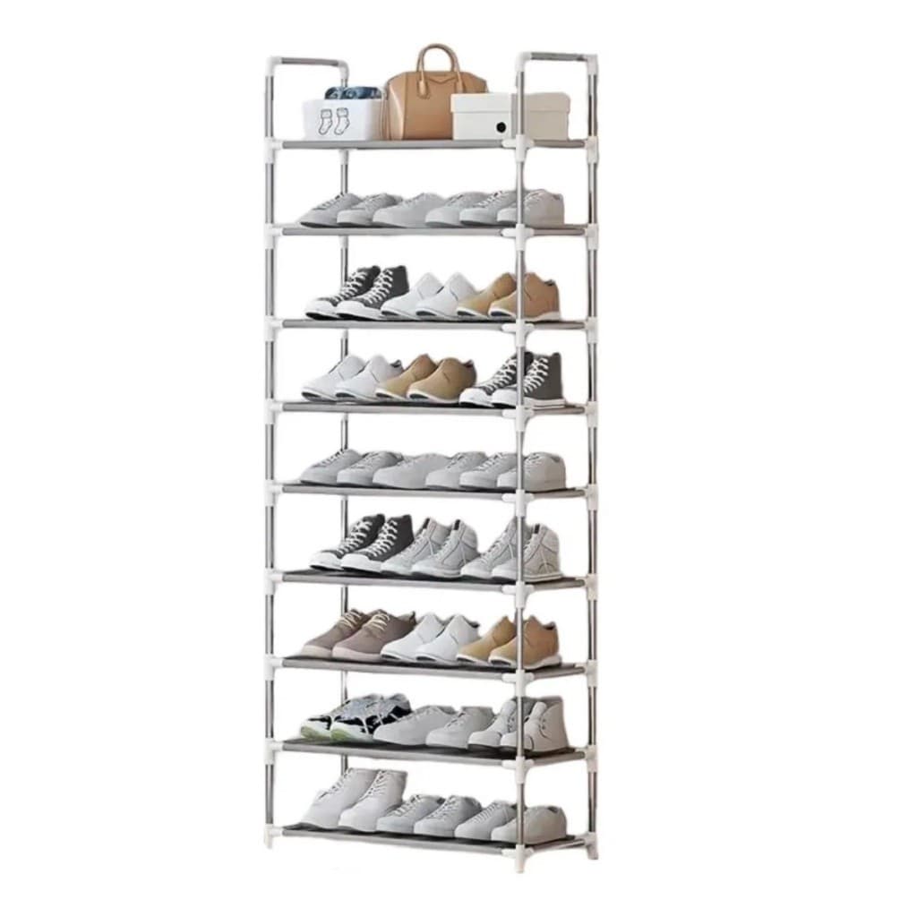 Sapateira Vertical Luxuosa Aço Inoxidável 9 Prateleiras Capacidade para 27 Pares de Sapatos Residencial