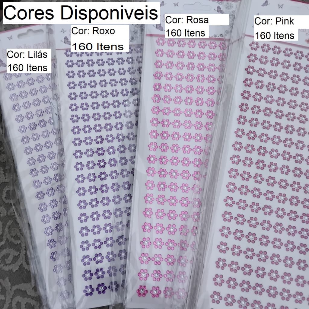 Adesivo Flor para Pet - FÊMEA – 160 Itens por Cartela -🌸 Escolha a Cor | Acessório Banho & Tosa Pet Shop