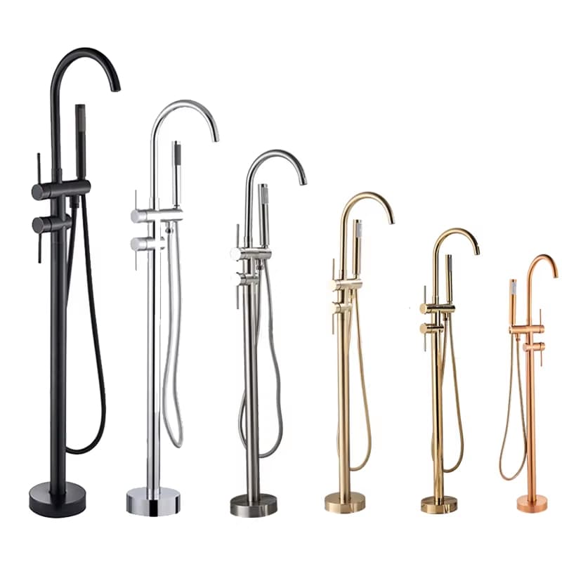 Torneira Misturador Monocomando De Piso Para Banheira Imersão Luxo,Com Ducha