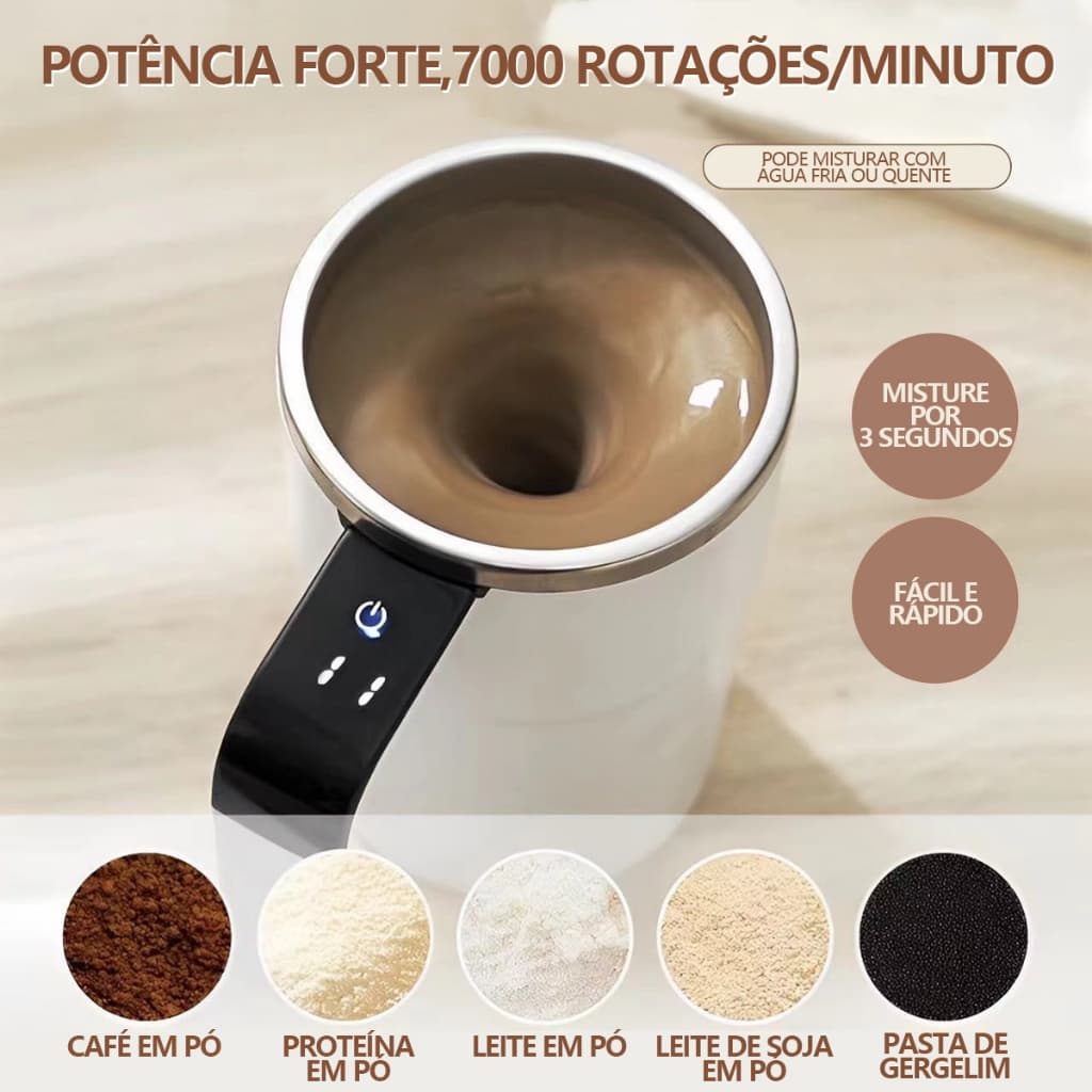 Copo de Café Inteligente para Casa | Com Agitador Magnético e Controle de Temperatura