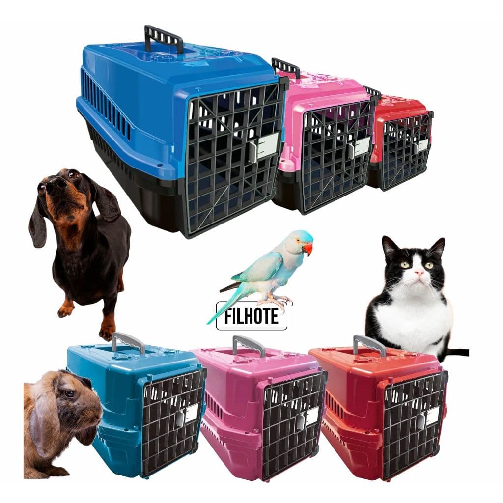 Caixa de Transporte Nº01 até nº05 Para Cachorro Gato Coelho Roedores Aves Filhotes Viagem e Passeio