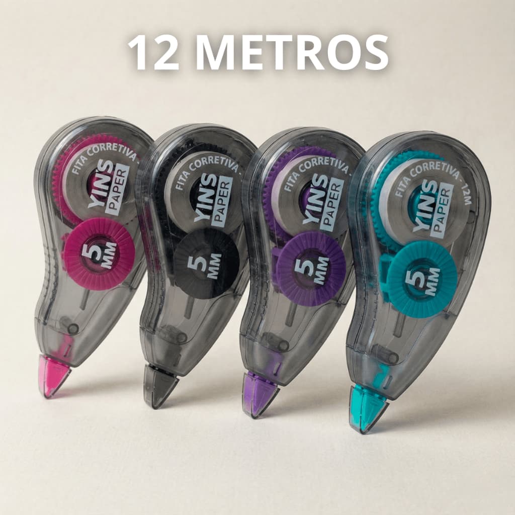 Corretivo em Fita Yins Paper Sem Cheiro Fácil Aplicação Para Caneta Ótimo Custo Beneficio  
