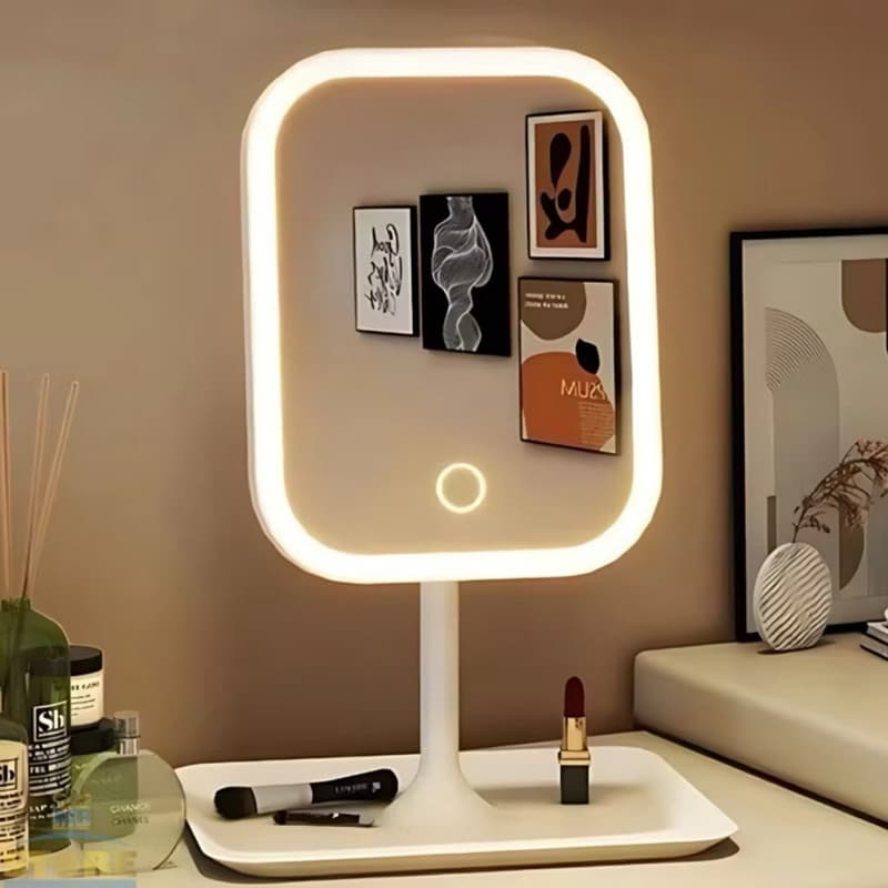 Espelho Decorativo com LED de Mesa Redondo / Quadrado