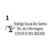 Carimbo automático personalizado para Técnicos de Enfermagem com símbolos do Téc. de enf.. Mod. Nykon 302 - 3 linhas