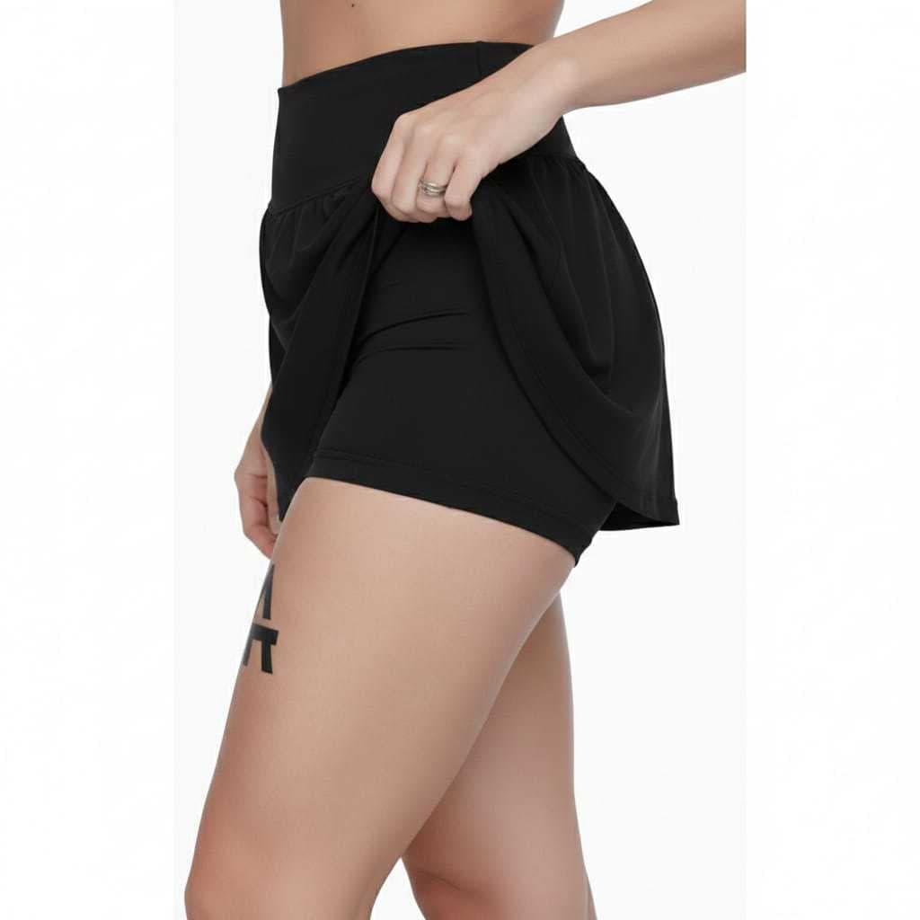 Shorts Saia Tampa Bumbum Fitness academia rodada Bailarina