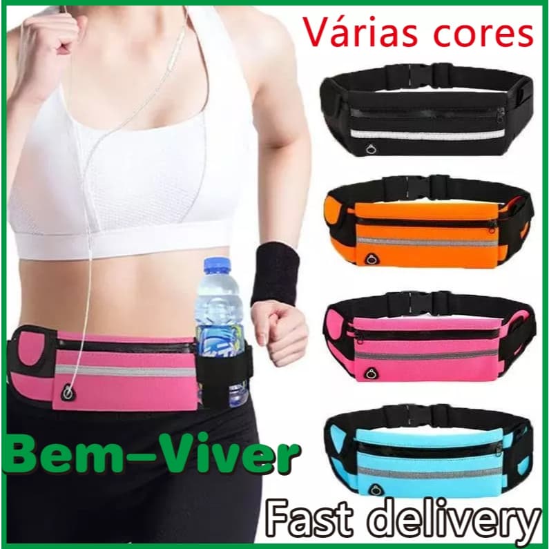 Envio dentro de 6 horasPochete Corrida Caminhada Impermeável Esportiva Slim Garrafa Agua Exercicio Porta celular Ciclism
