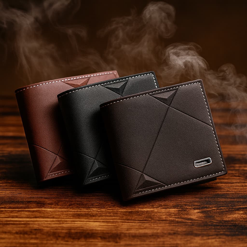 Carteira Curta Masculina Elegante , Design Horizontal De Couro Macio , Vários Compartimentos Para Cartões Uso Casual