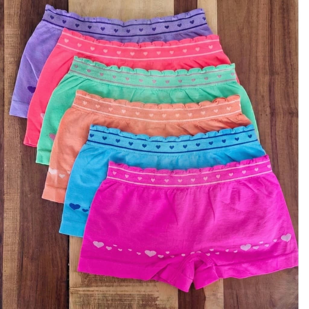 Kit 3 6 ou 12 Calcinhas Box Infantil Menina Poliamida Malha Fria Dry Super Conforto Criança Qualidade