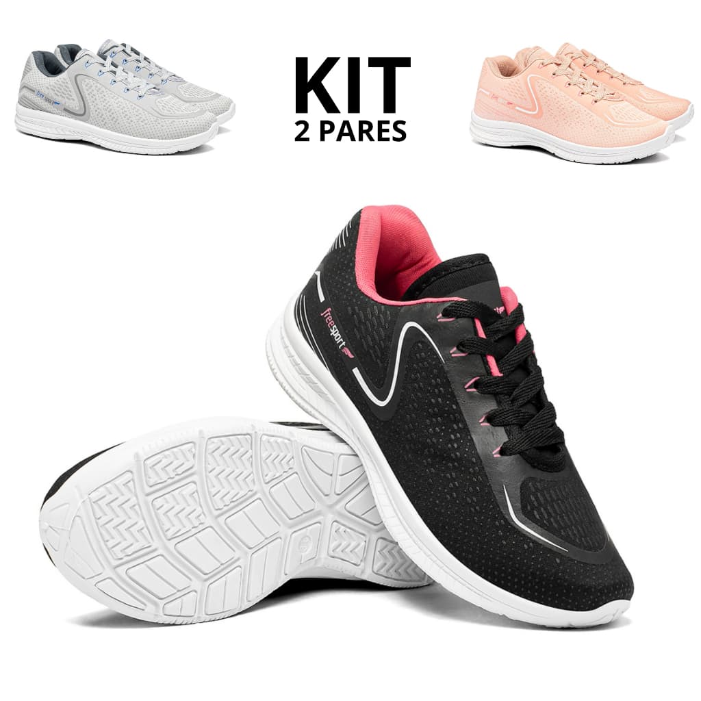 Kit Tenis Feminino Academia Confortável Leve