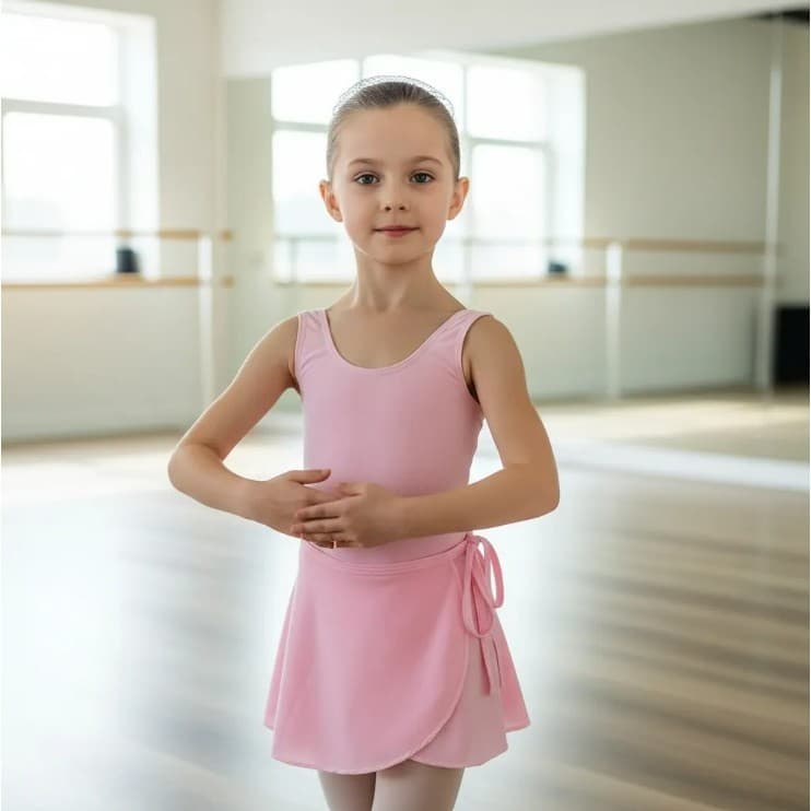 Kit Ballet Infantil 3 Itens – Uniforme Bailarina Collant + Saia + Redinha de coque