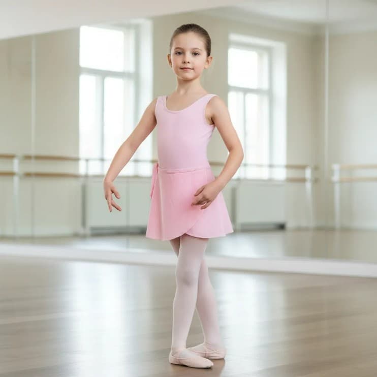 Kit Ballet Infantil 3 Itens – Uniforme Bailarina Collant + Saia + redinha de coque
