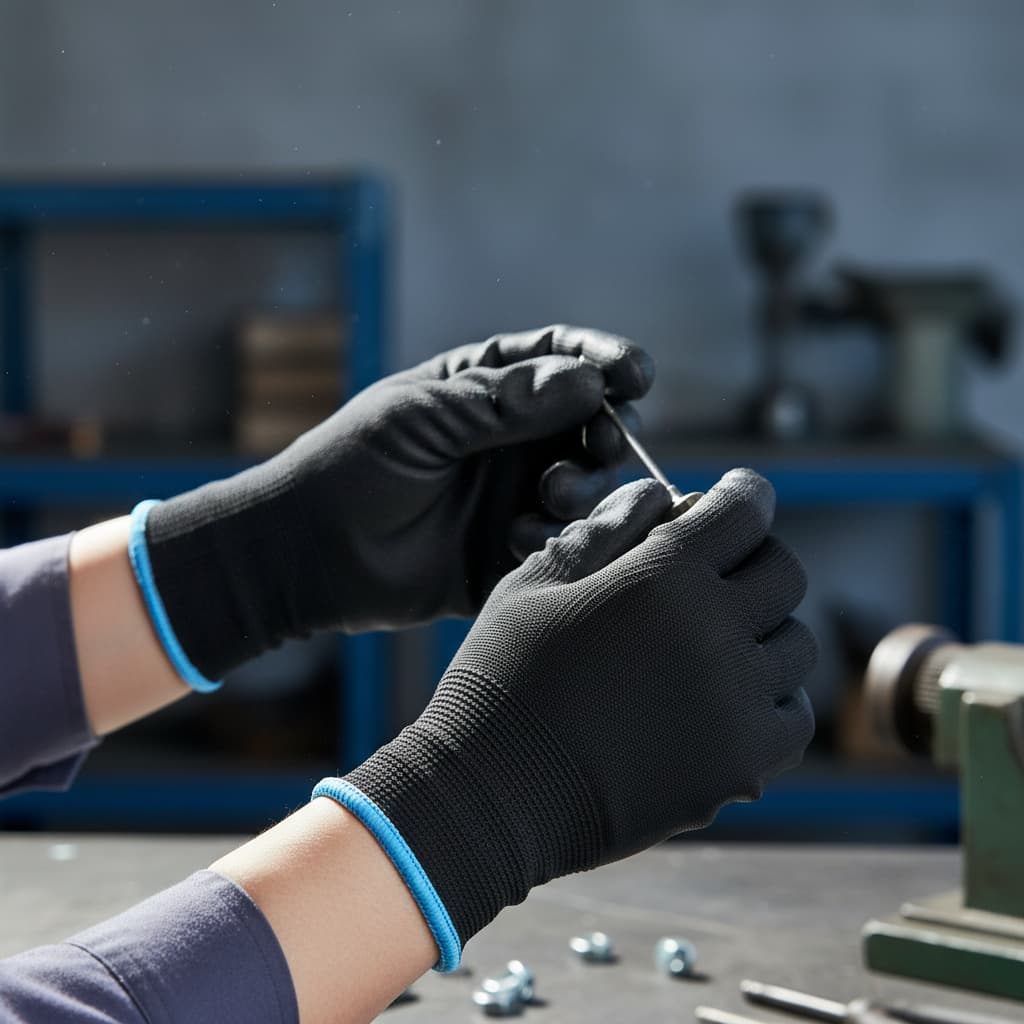 12 pares de Luva pu multitato mecânico e pedreiro flexível