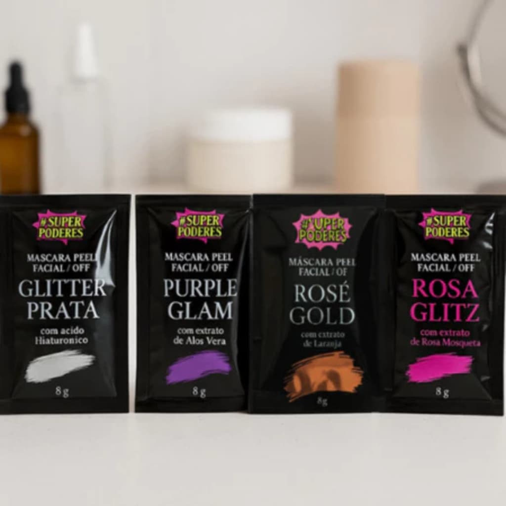 Kit 10 Mascaras Peel Off Rosa Glitz - Super Poderes