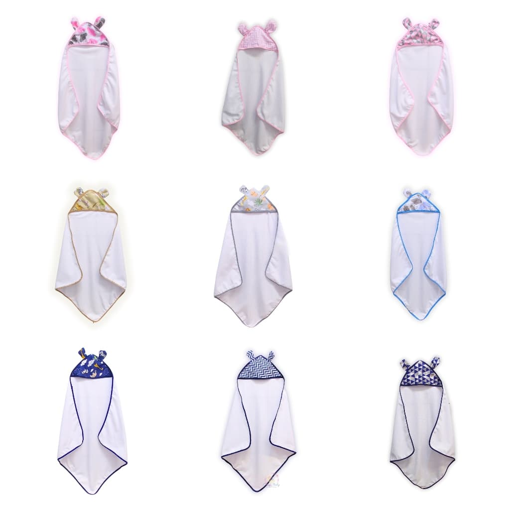 kit 2 Toalha de Banho Felpuda para bebê com Capuz Menina Menino