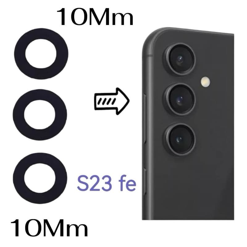 Vidro Lente Camera Traseira Compatível galaxy S23 Fe S711 (3pçs)(10Mm)
