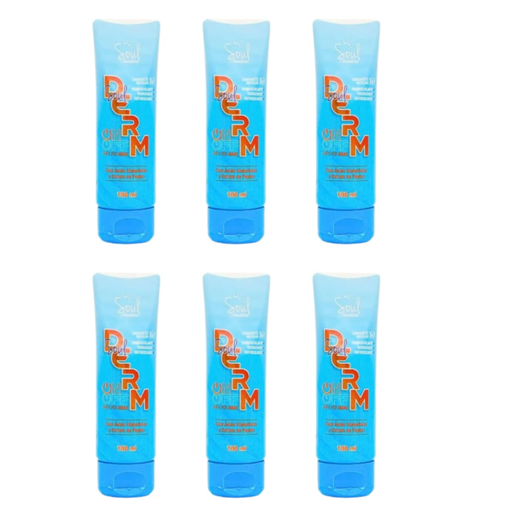 Kit com 6 Sabonete Micelar Soul Derm 100ml Pré e Pós Make Limpeza Facial