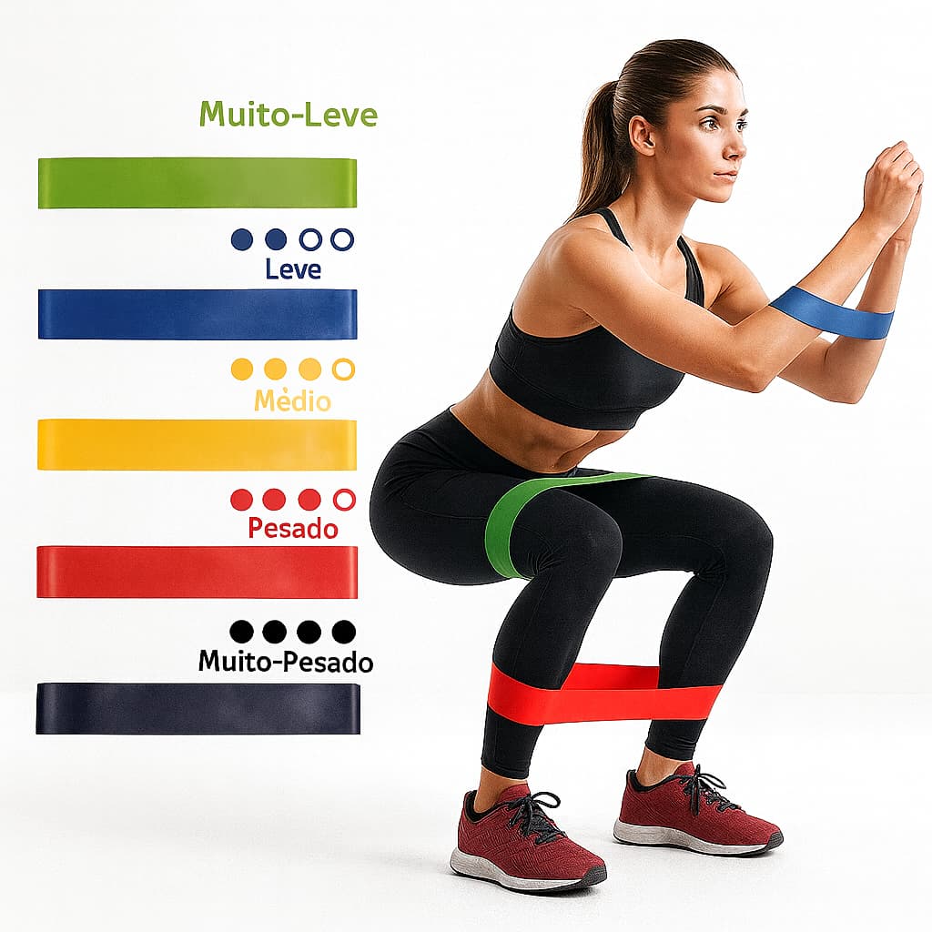 KIT Fita Elástica Funcional Para Ginastica Em Casa Fisioterapia Fit Mini Band 492