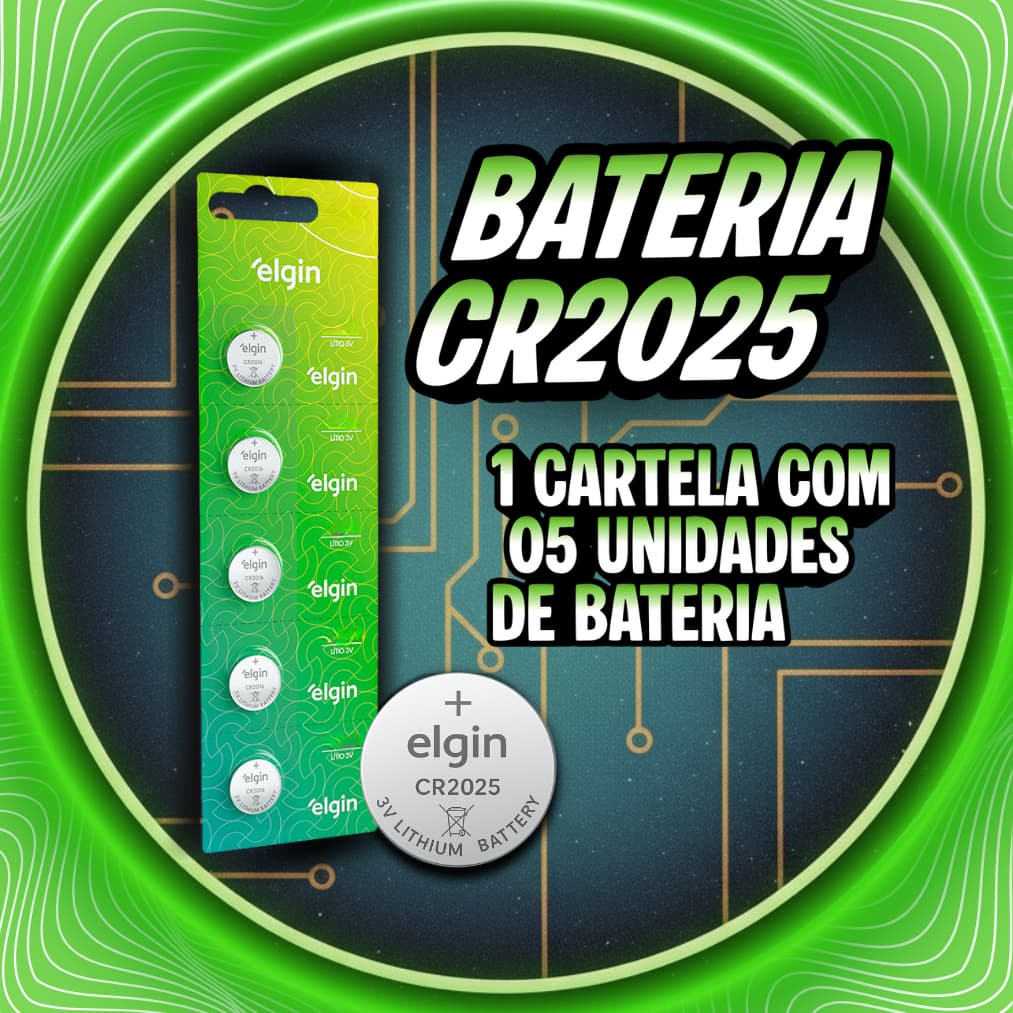 Elgin CR2025 3V 1 Cartela com 5 Unidades