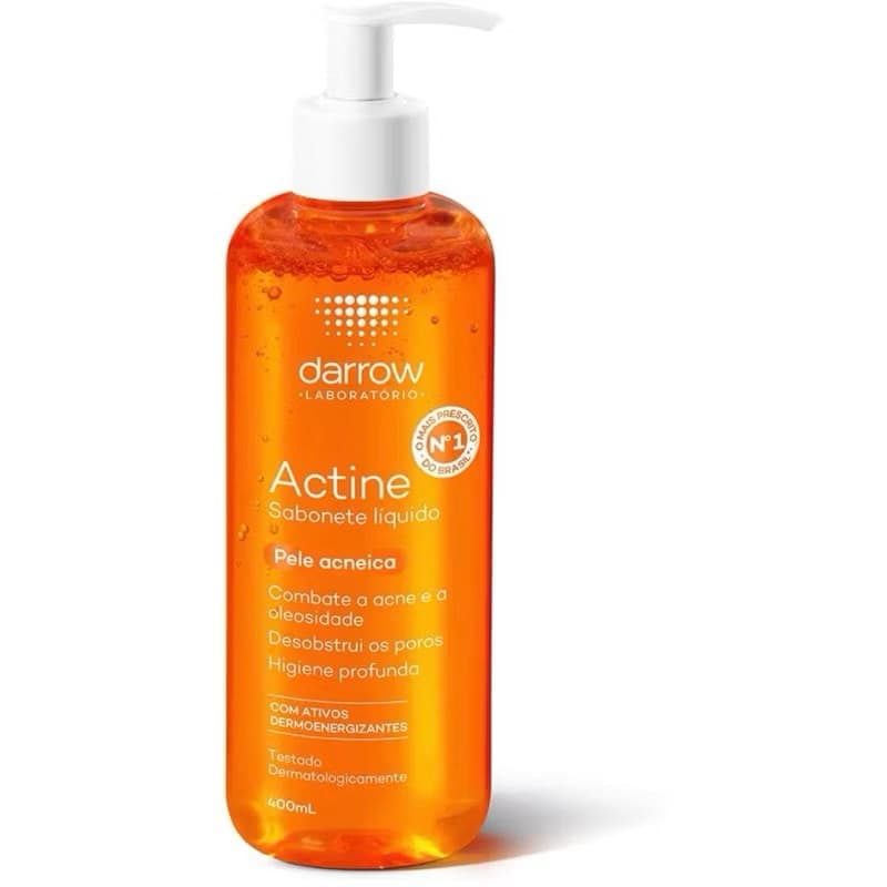 Actine Sabonete Líquido Gel de Limpeza Facial 400g Pele Oleosas e Acneicas