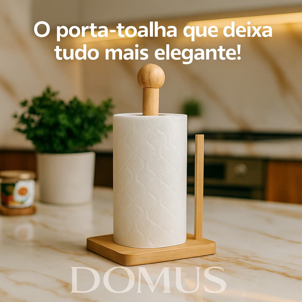 Suporte Bambu Porta Papel Toalha Guardanapo Em Bambu Cozinha Gourmet Para Mesa Bancada