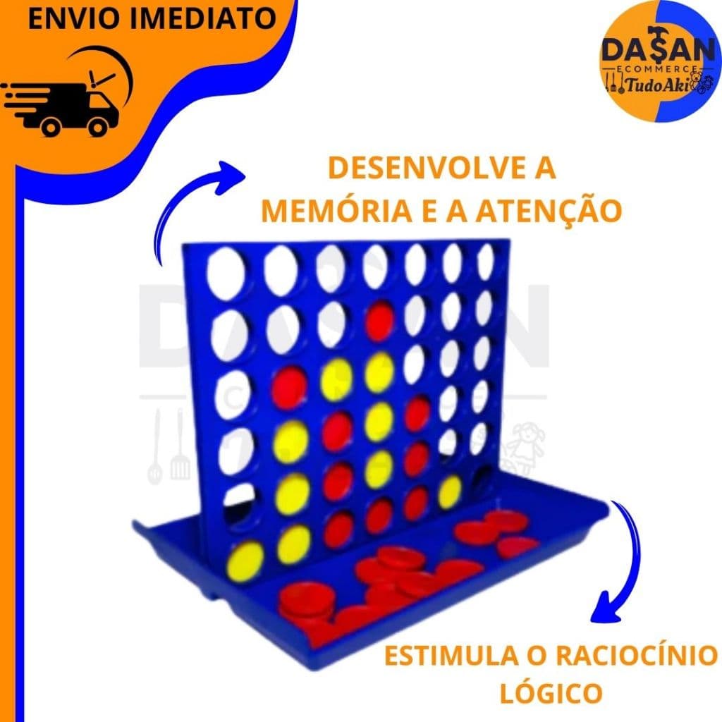 Brinquedos Educativo 4 em Linha – Sequência de Fichas Coloridas