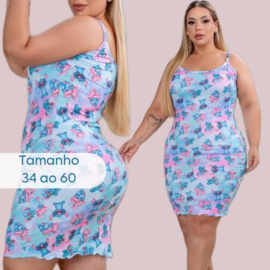 Camisola Feminina Plus Size de Alcinha Suede Malha Premium