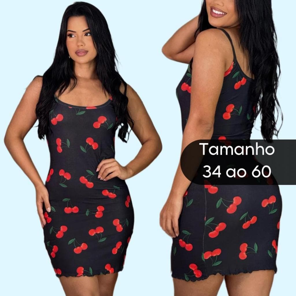 Camisola Feminina de Alcinha Plus Size Estampado Suede Malha PREMIUM